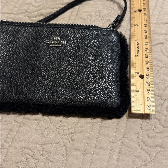 Coach Black Shearling Wristlet Clutch - Picture 8 of 8